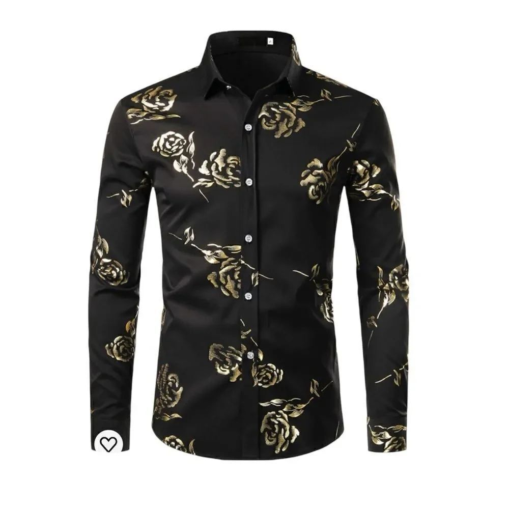 ZEROYAA Mens Hipster Gold Rose printed NWOT